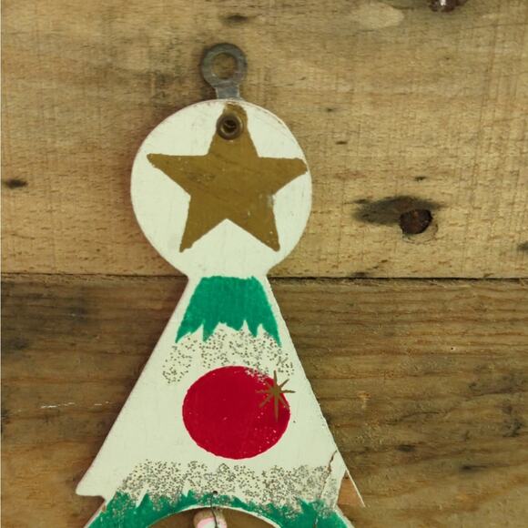 Vintage Holiday Mail Box Wooden Decorated Christmas Tree Card Holder - Picture 3 of 10
